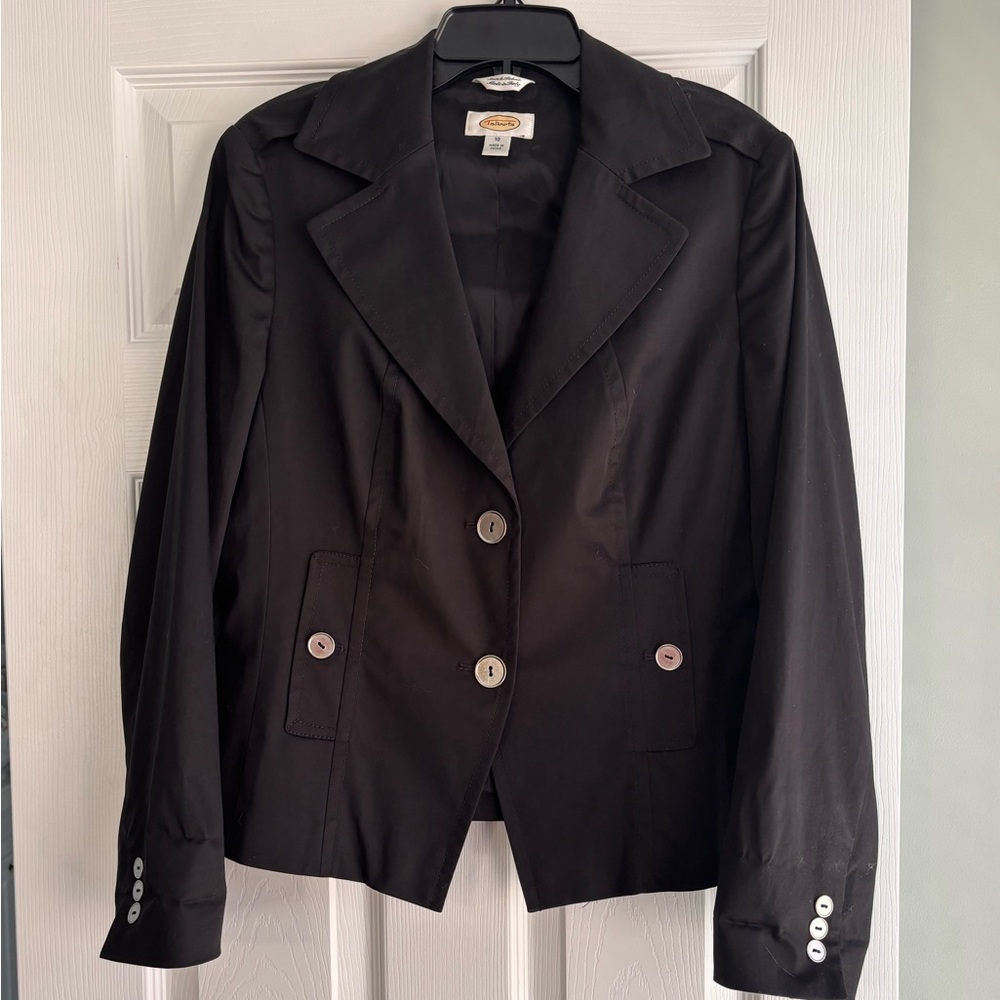 Talbots Black Blazer with Gold Button Accents Women’s Size 10